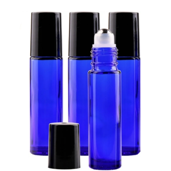 1 Roller Bottle Cobalt Royal Blue Glass Empty for Scent Oil Skin Treatments Oils - Picture 8 of 8